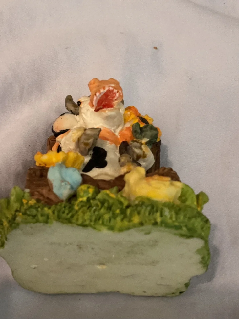 Cow & Sunflower Figurine Pair with Squirrels